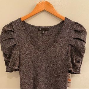 International Concepts V Neck Top Ruched Sleeve